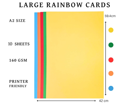 A2 Craft Card – Pack of 10 Sheets | Thick Cardstock | 3 Colour Choices