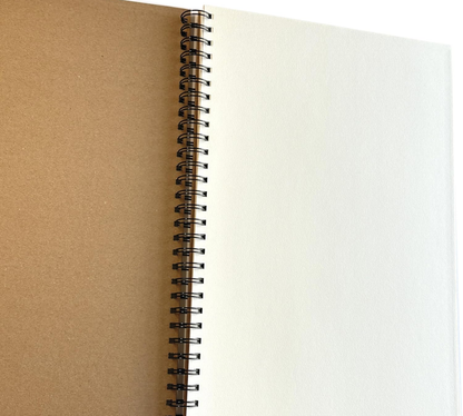 Spiral Hardback Kraft Sketchbook | A3 A4 A5 | 60 Sheets 160gsm | Art Journal for Adults & Children