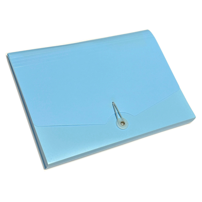 Expanding File Folder A4 – 12 Pocket Document Organiser with Index Labels | Pastel Pink, Blue & Green