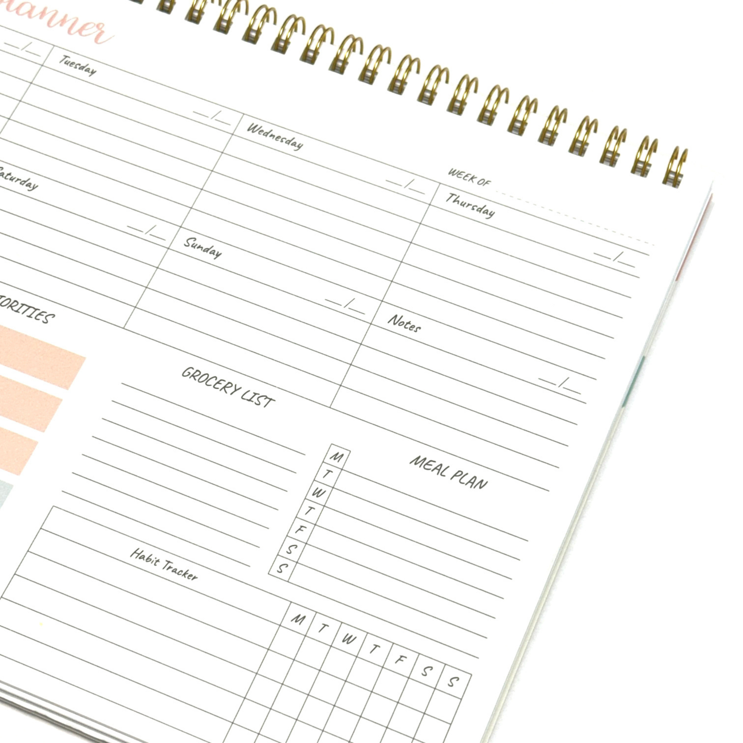 Weekly Desk Planner | Dual-Colour Pink & Blue | 52 Tear-Off Sheets