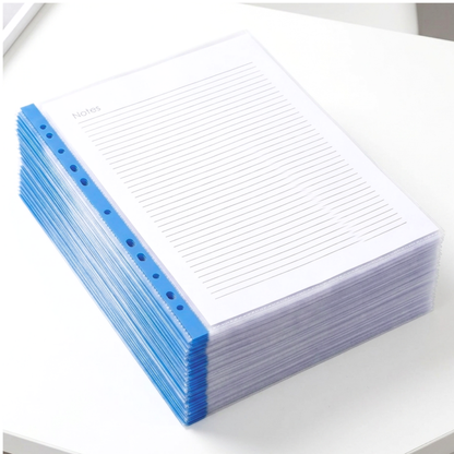 A4 Punch Pockets Pack of 50 – Crystal Clear Filing Wallets with Coloured Spine