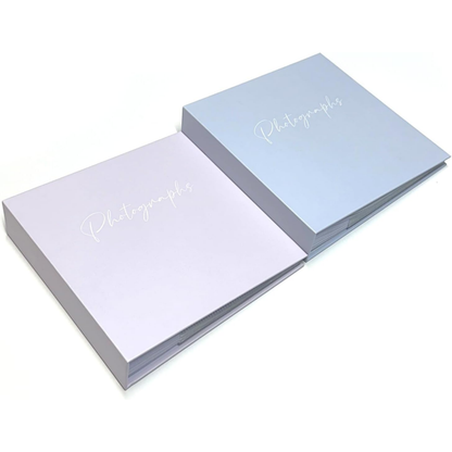 Pastel Hardback Photo Album – 200 Slip-In Photos | Blue & Lilac | 22x22cm