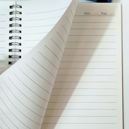 Lined Notebook – Spiral Wirebound Writing Journal | Kraft Cover | Wide Ruled | 80 Sheets | A4 & A5
