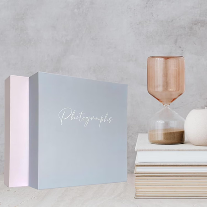 Pastel Hardback Photo Album – 200 Slip-In Photos | Blue & Lilac | 22x22cm