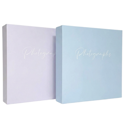 Pastel Hardback Photo Album – 200 Slip-In Photos | Blue & Lilac | 22x22cm