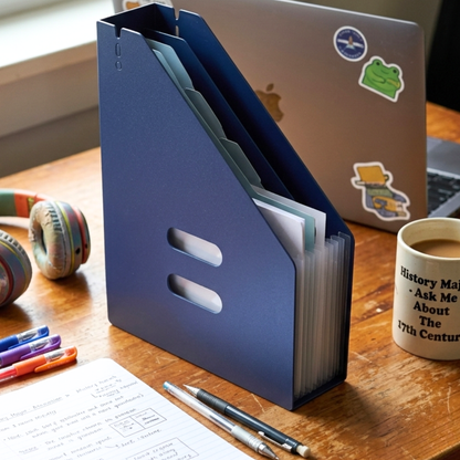 Navy A4 Expanding File Folder Organiser 13 Pockets Concertina Filing Box Desk Storage