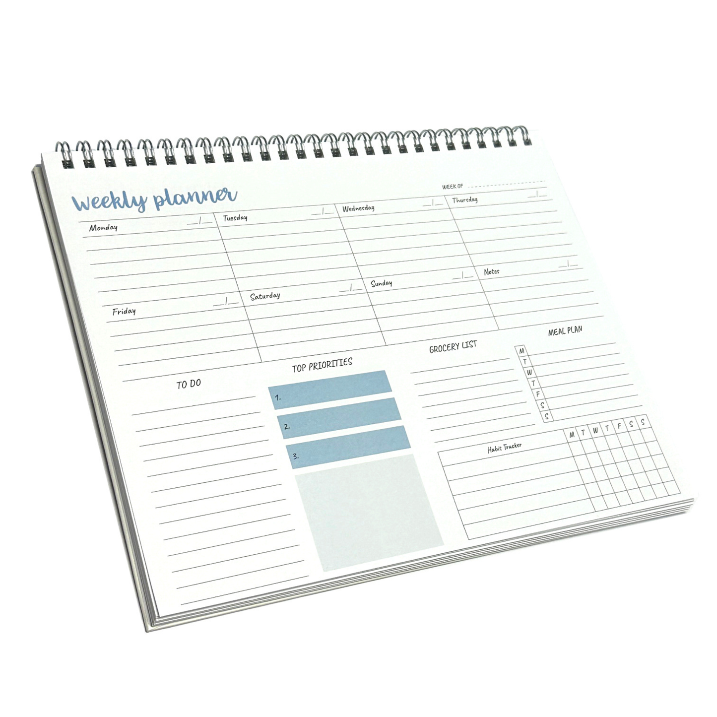 Weekly Desk Planner | Dual-Colour Pink & Blue | 52 Tear-Off Sheets