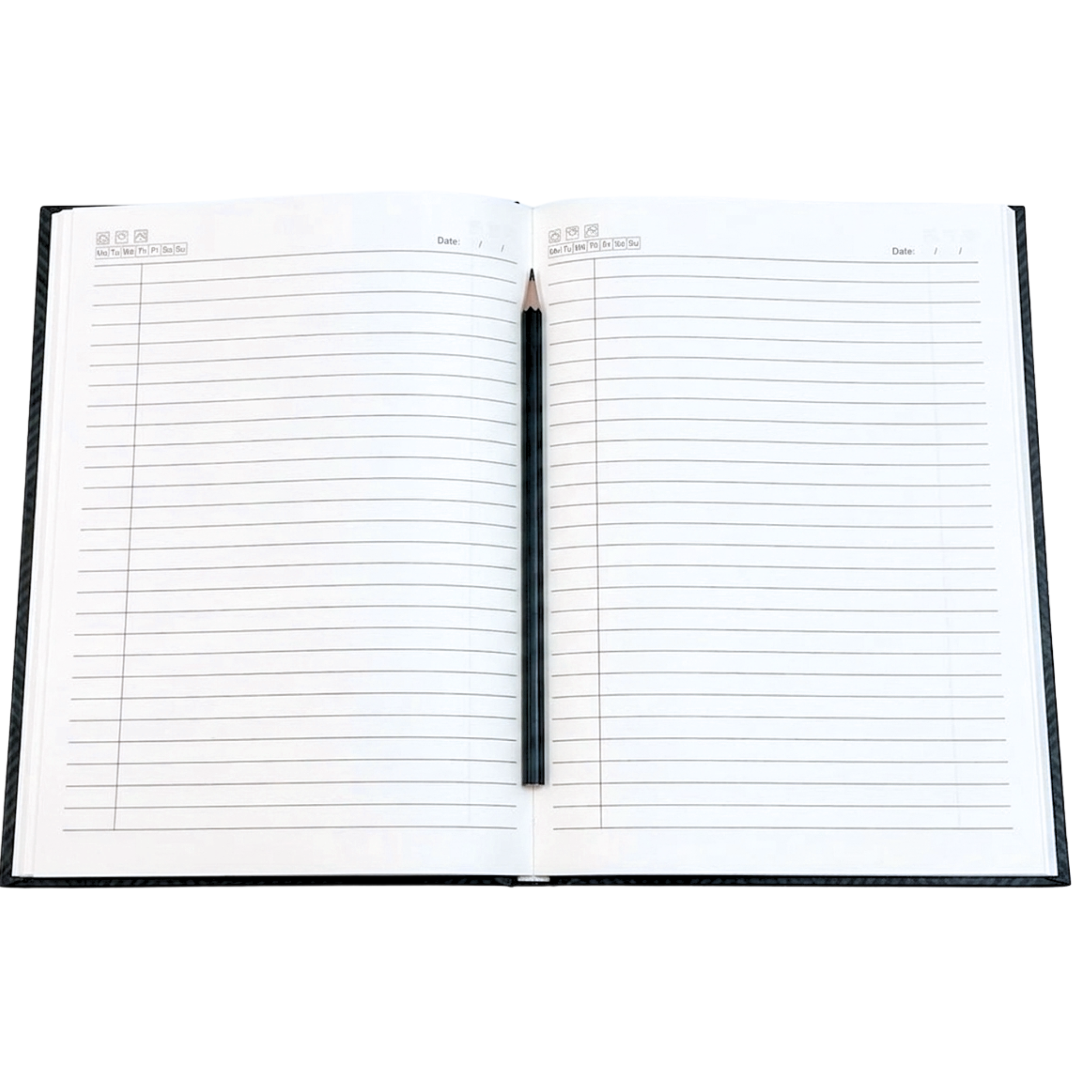 A4 Hardback Notebook 160 Pages 100gsm Lined Ruled with Margin Red Black Blue