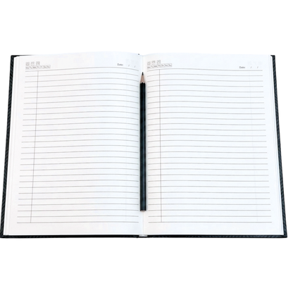 A4 Hardback Notebook 160 Pages 100gsm Lined Ruled with Margin Red Black Blue