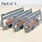 GenXon Clear Transparent Pencil Case Pack of 3 | 2 Compartments | Zip Pouch