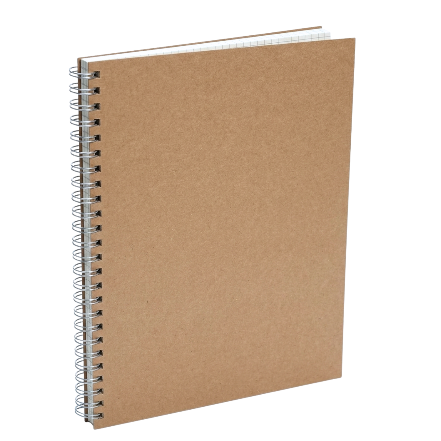 Pack of 2 Kraft Cover Spiral Bound Graph Paper Notebooks – A5 or A4 | 160 Pages | 5mm Squared