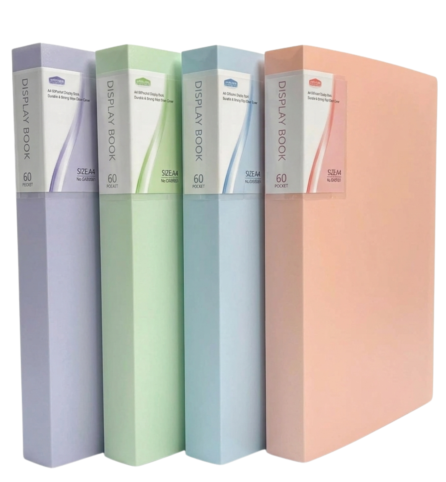 A4 Display Book Presentation Folder | 10 20 30 40 60 Pockets | Pastel Portfolio File