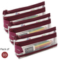 GenXon Mesh Pencil Case Pack of 3 | 2 Pockets | Zip Closure