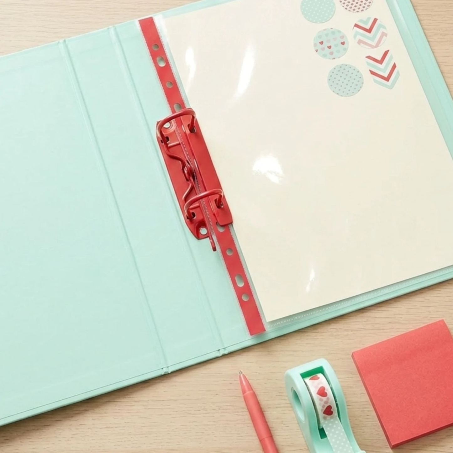 A4 Punch Pockets Pack of 50 – Crystal Clear Filing Wallets with Coloured Spine