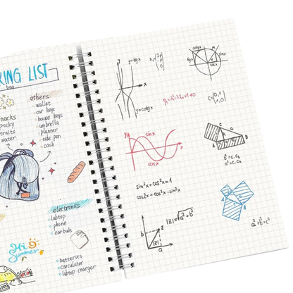 Maths Notebook – 5mm Squared Graph Paper Exercise Book | 160 Pages | A4 & A5 | Wirebound | 80gsm