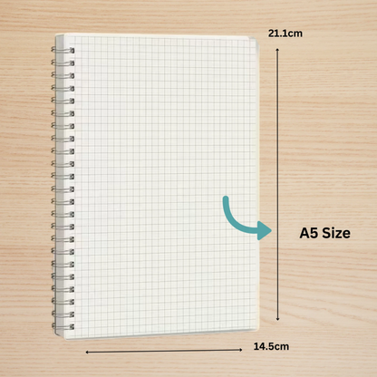Maths Notebook – 5mm Squared Graph Paper Exercise Book | 160 Pages | A4 & A5 | Wirebound | 80gsm