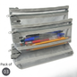 GenXon Mesh Pencil Case Pack of 3 | 2 Pockets | Zip Closure