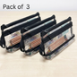 GenXon Clear Transparent Pencil Case Pack of 3 | 2 Compartments | Zip Pouch