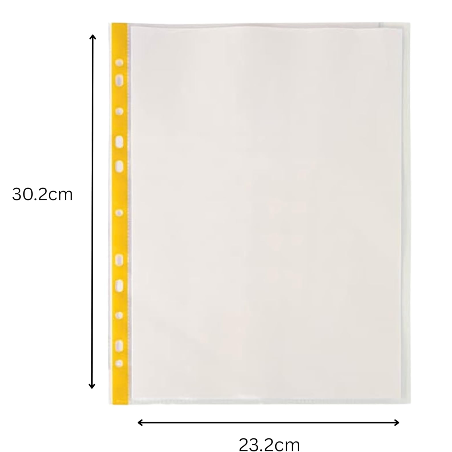 A4 Punch Pockets Pack of 50 – Crystal Clear Filing Wallets with Coloured Spine