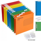 Foolscap Suspension Files with Tabs, 40cm Runners, Assorted Colours
