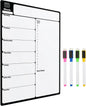 A4 Magnetic Fridge Whiteboard | Weekly Planner, Meal Planner & Shopping List | 4 Dry-Erase Markers