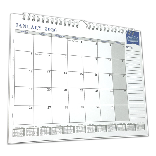 2026 Easy Glance Calendar | Month to View | Notes | Wall & Desktop Planner