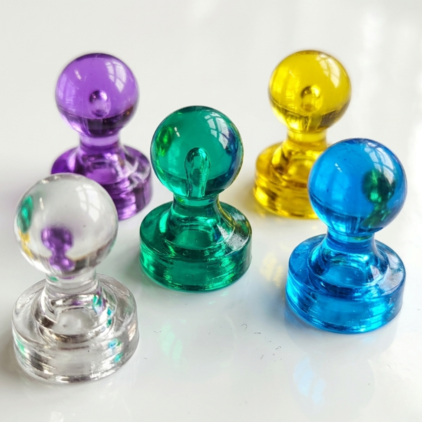 Colourful Strong Magnetic Push Pin Magnets – Pack of 25 (5 Assorted Colours)