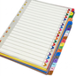 A4 A-Z Alphabetical File Dividers | 20 Part Colour-Coded Index Tabs | Ring Binder Organiser