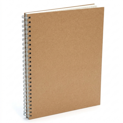 Pack of 2 Kraft Cover Spiral Bound Graph Paper Notebooks – A5 or A4 | 160 Pages | 5mm Squared