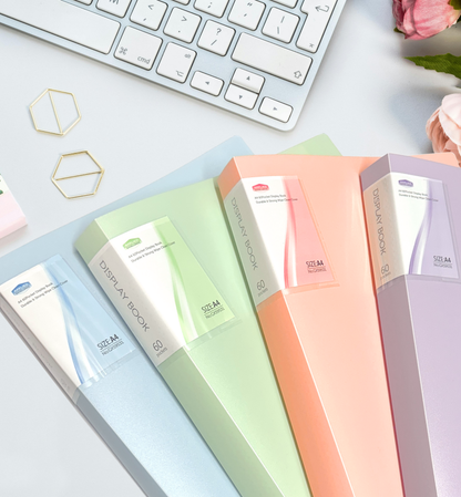 A4 Display Book Presentation Folder | 10 20 30 40 60 Pockets | Pastel Portfolio File