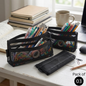 GenXon Mesh Pencil Case Pack of 3 | 2 Pockets | Zip Closure