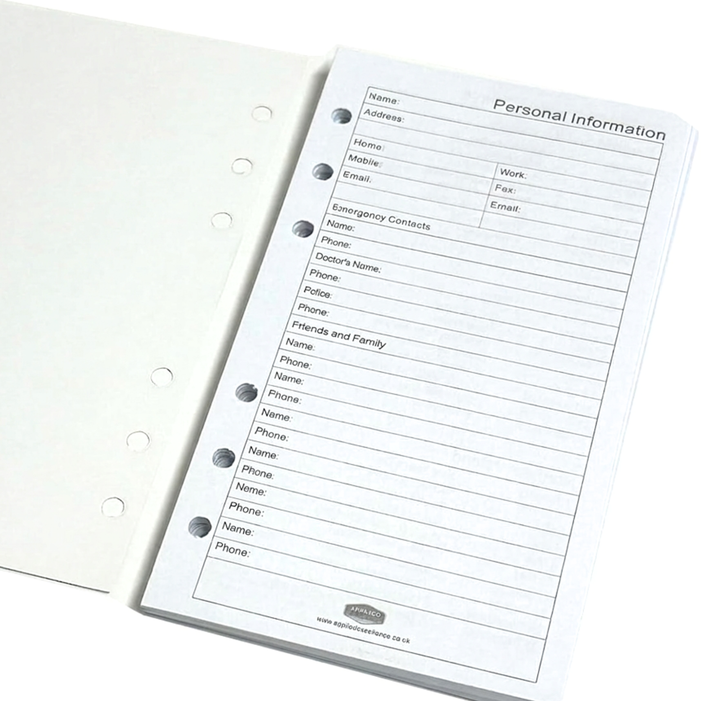 GenXon 2026 Personal Diary Refill | Week on Two Pages | Filofax Compatible | 95x171mm