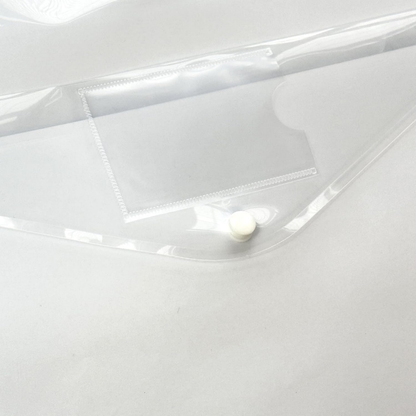 A4 Punched Button Wallets | Pack of 12 Clear Document Wallets with Card Pocket