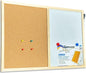 Combination Pin Cork Board & Magnetic Whiteboard | 60x40cm | Dry-Wipe Memo Board | 1 Marker & 2 Magnets