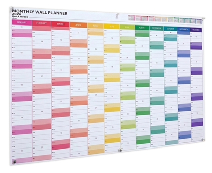 Monthly wall planner with colourful sections for each month, 2026 edition.