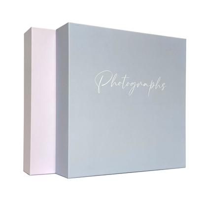 Pastel Hardback Photo Album – 200 Slip-In Photos | Blue & Lilac | 22x22cm