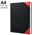Red & Black A4 Hardcover Notebook | 160 Pages Lined & Ruled | 100gsm Premium Paper