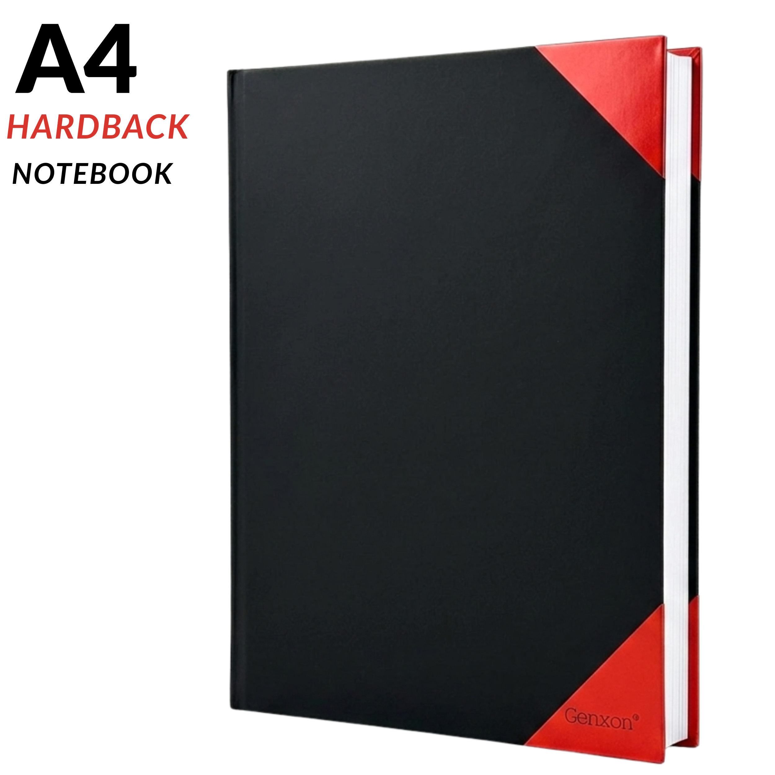 Red & Black A4 Hardcover Notebook | 160 Pages Lined & Ruled | 100gsm Premium Paper