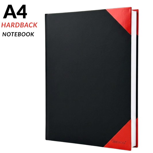 Red & Black A4 Hardcover Notebook | 160 Pages Lined & Ruled | 100gsm Premium Paper