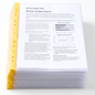 Yellow Spine A4 Punch Pockets Pack of 50 Crystal Clear Filing Wallets for Ring Binders