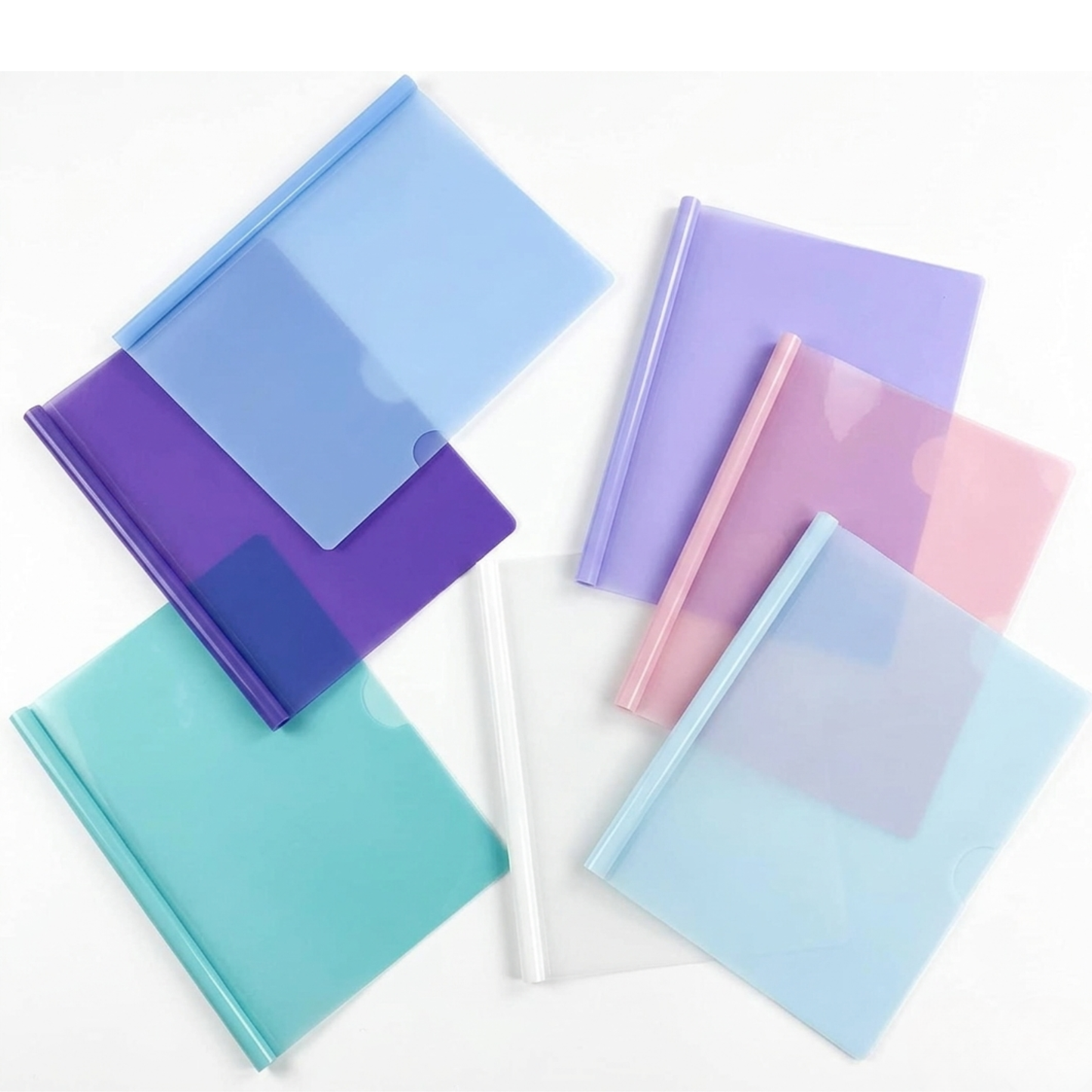 Pack of 5 A4 Report Cover Display Folders – Pastel Colours