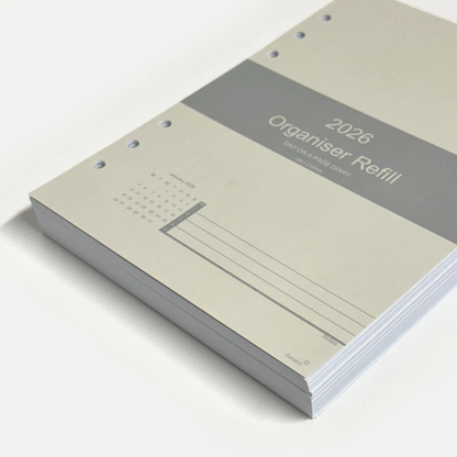 A5 Diary Refill 2026 – Day Per Page, Time Slots 8am–8pm | Filofax Compatible