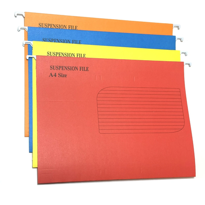 A4 Suspension Files with Labels & Clear Holders – Mixed Colours - 10/20/30 Pack