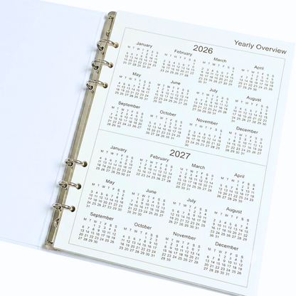 GenXon 2026 A5 Diary Refill | Week on Two Pages | Filofax Compatible | 148x210mm
