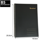 Spiral Notebook – 160 Lined Pages | 80gsm Wide Ruled | Black Wipeable Cover | A5 & B5
