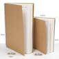 Lined Notebook – Spiral Wirebound Writing Journal | Kraft Cover | Wide Ruled | 80 Sheets | A4 & A5