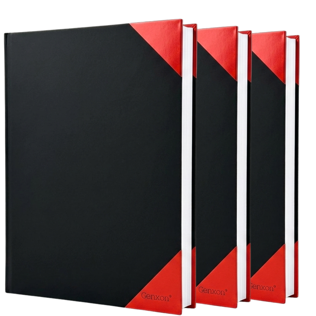 Red & Black A4 Hardcover Notebook | 160 Pages Lined & Ruled | 100gsm Premium Paper