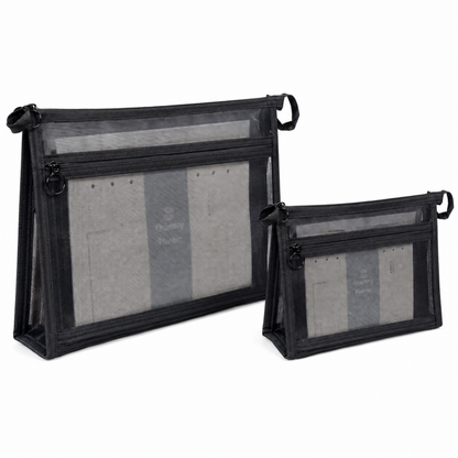 A4 Mesh Document Bag with Zip – Large Tote, Medium & Small Pouch
