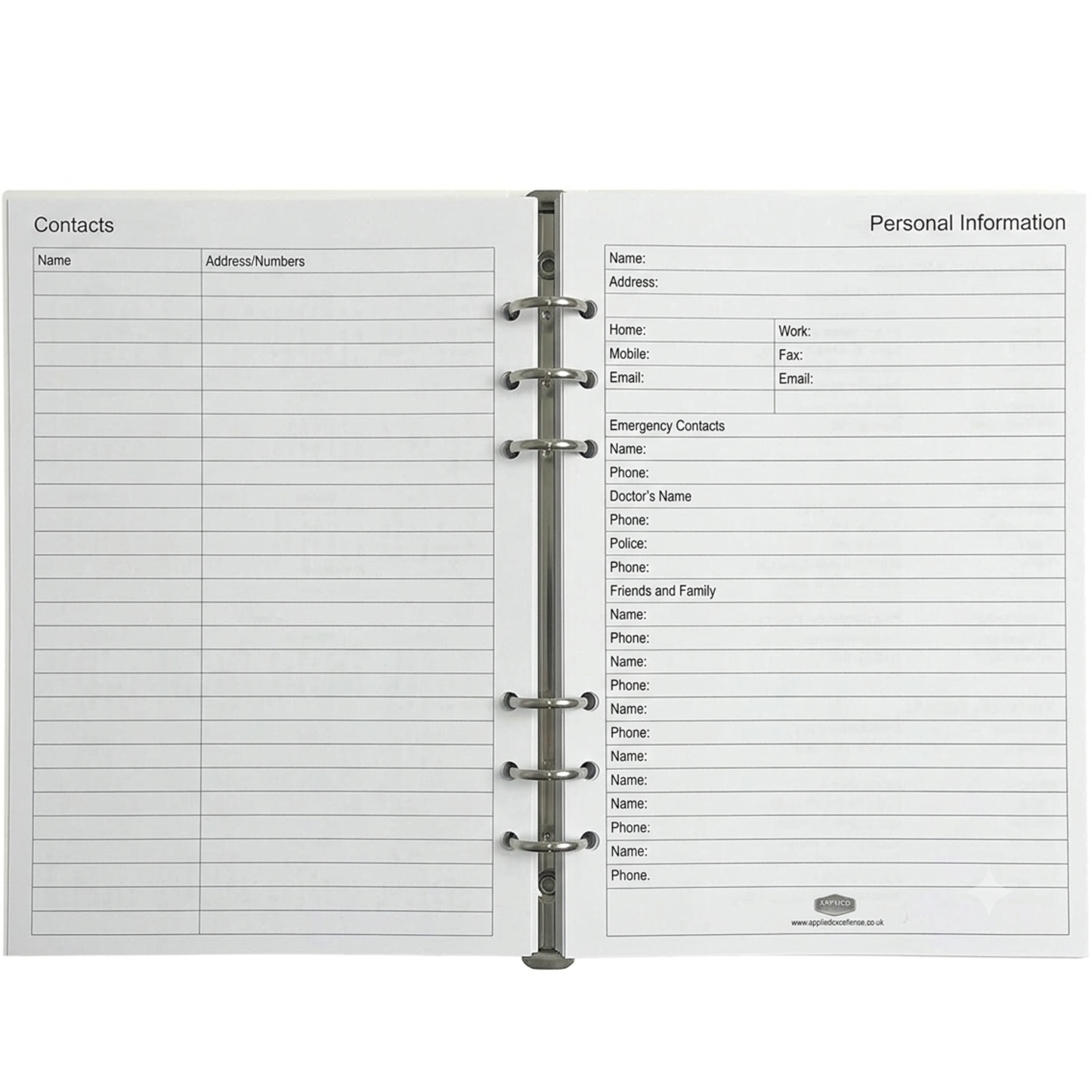 GenXon 2026 A5 Diary Refill | Week on Two Pages | Filofax Compatible | 148x210mm