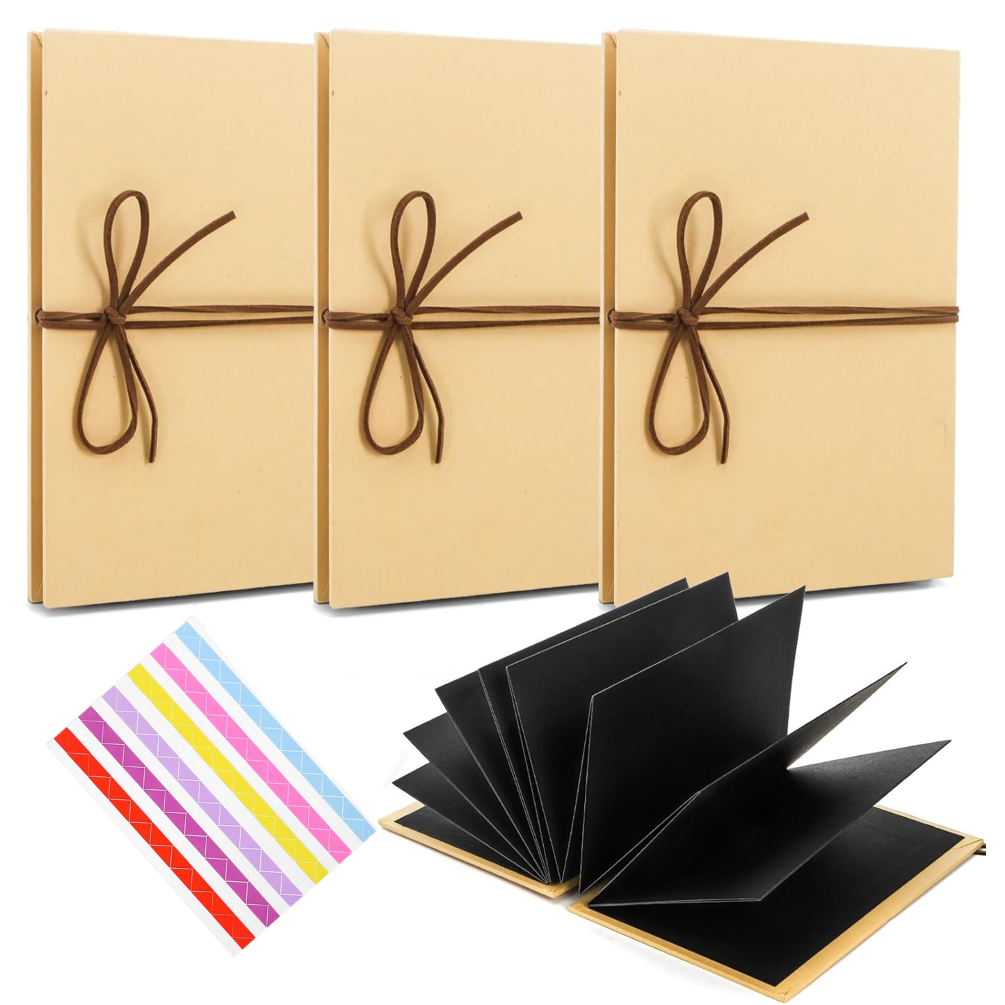 Scrapbook Photo Album | Foldable | Black Inner Sheets | Photo Corner Sheets | S/M/L